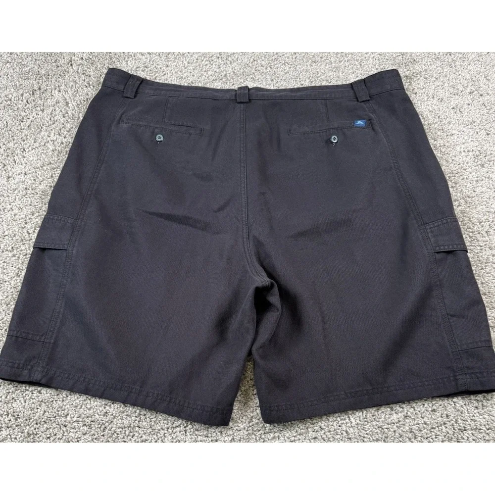 Tommy Bahama Relax Mens Tencel Cotton Blend Shorts Black Cargo 42 Inseam 9‎